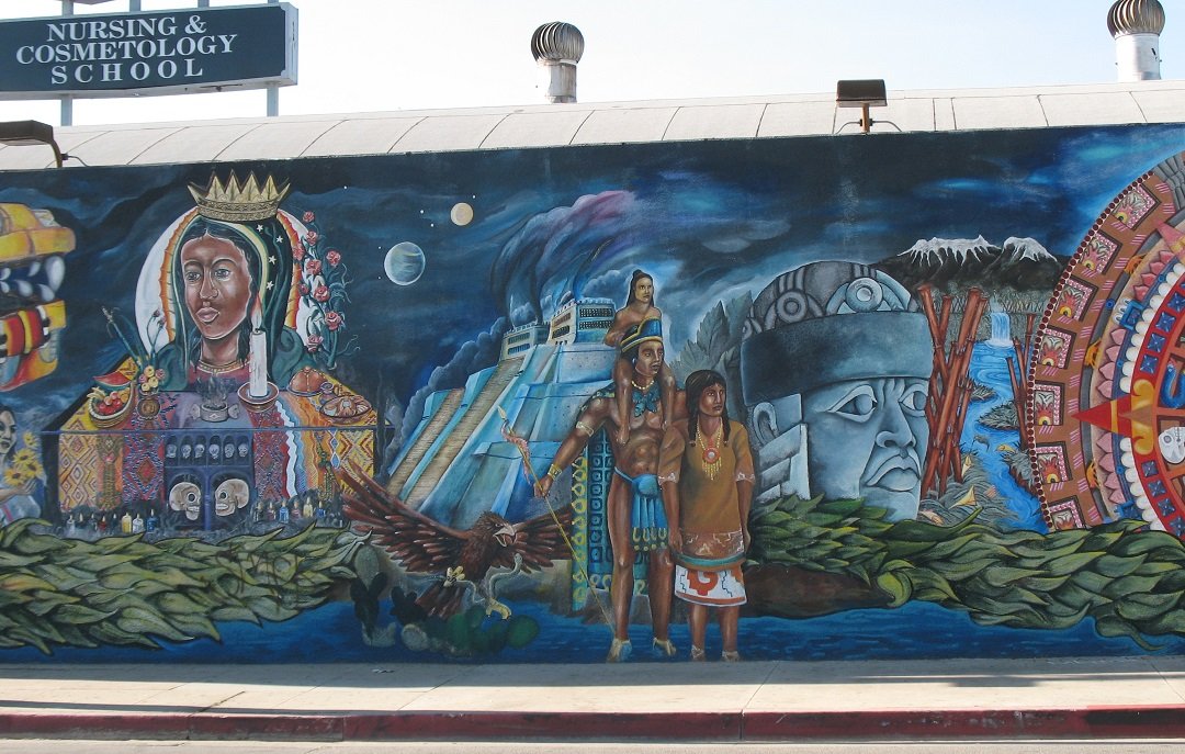 Latino mural Highland Park Los Angeles
