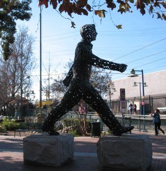 Walking Man sculpture South Pasadena