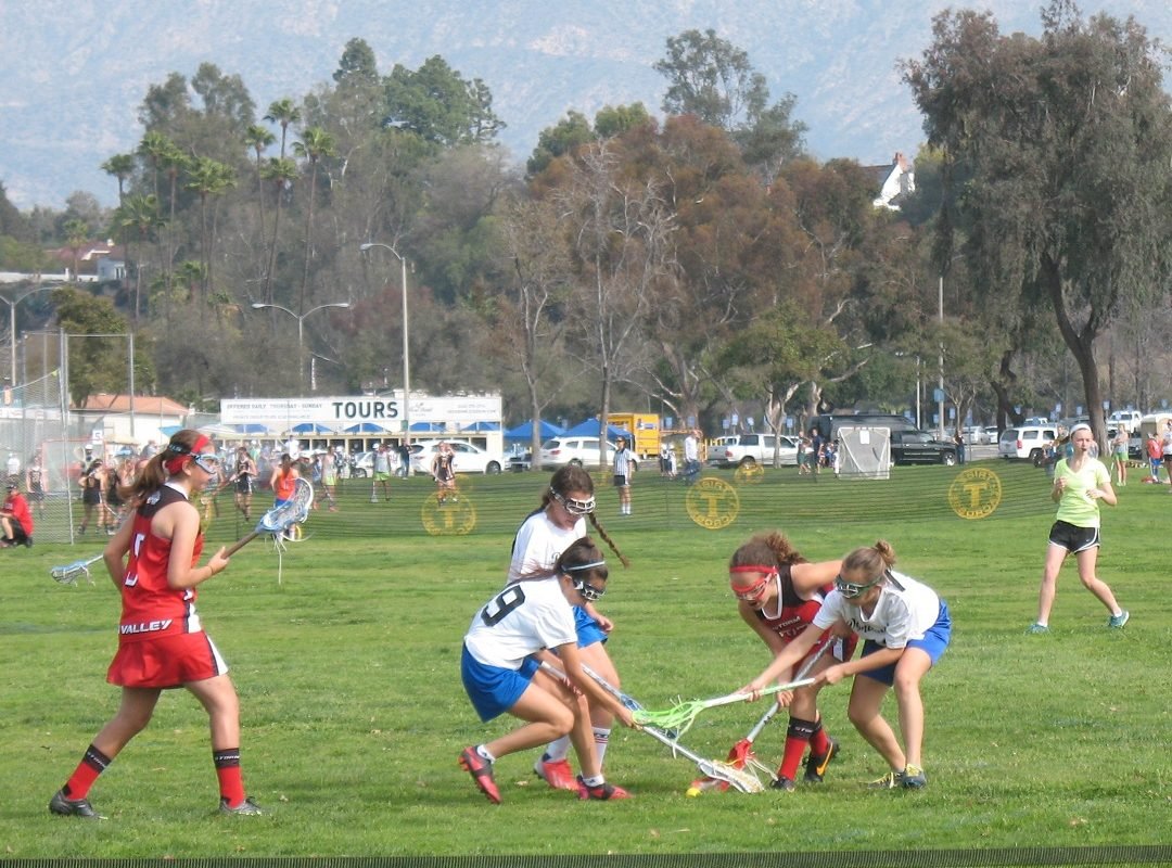 Girls Lacrosse team at Rose Bowl