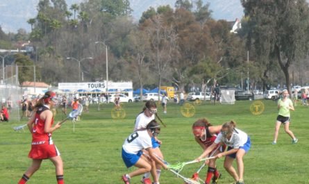 Girls Lacrosse team at Rose Bowl