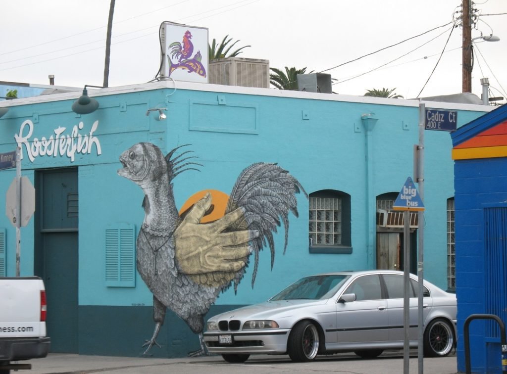 roosterfish bar mural Venice CA