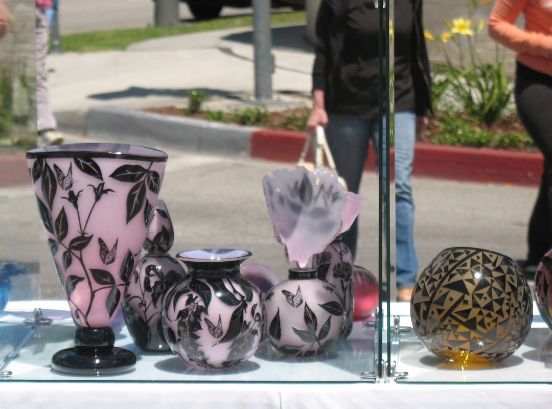 Glass vases at Toluca Lake art fair