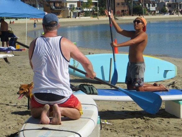 learning to paddleboard Long Beach California