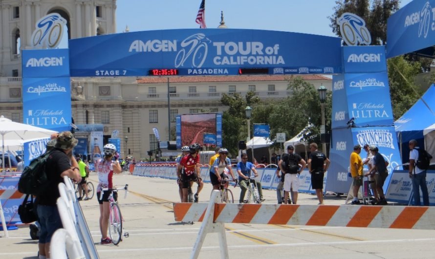 Behind the scenes at the Tour of California bike race at Stage 7 in Pasadena