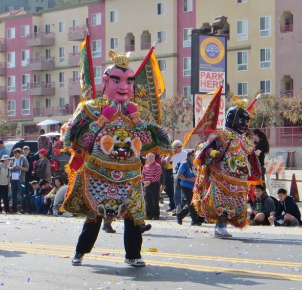 giant figures Chinese New Year parade 2015