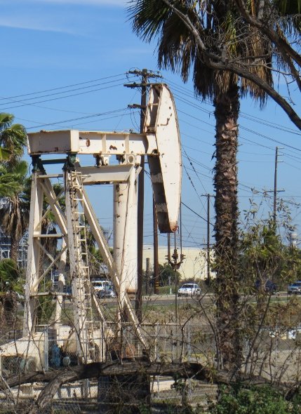 Pumping oil near Long Beach harbor