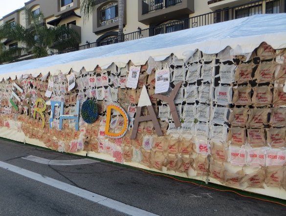 Banned plastic bags at arthday 2015 Burbank