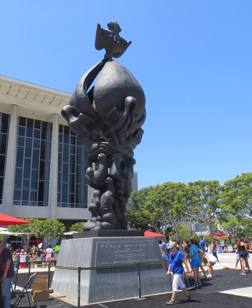 Peace on Earth sculpture Mark taper plaza Los Angeles 2015