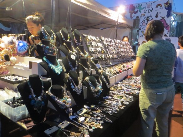 Jewelry vendor at Night Market