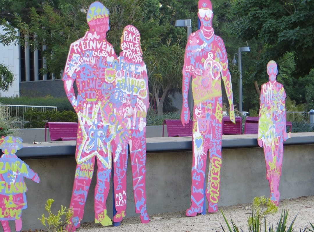 Pink Metal sclupture Grand Park Los Angeles 2015