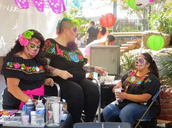 Face painters at Olvera Street