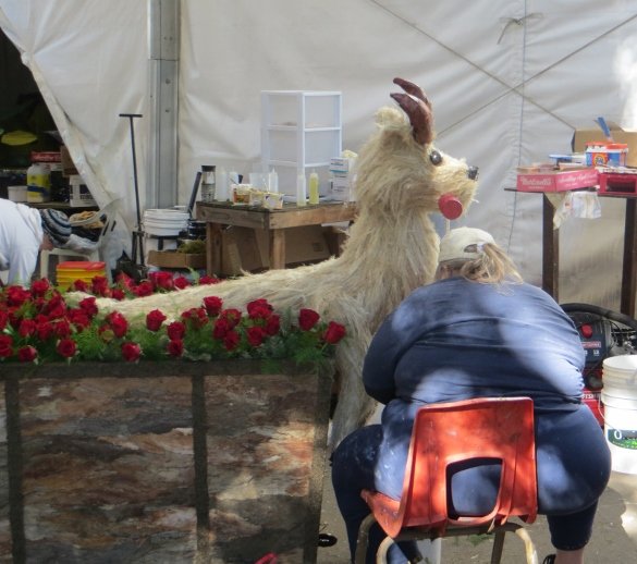 Goat with roses South Pasadena float