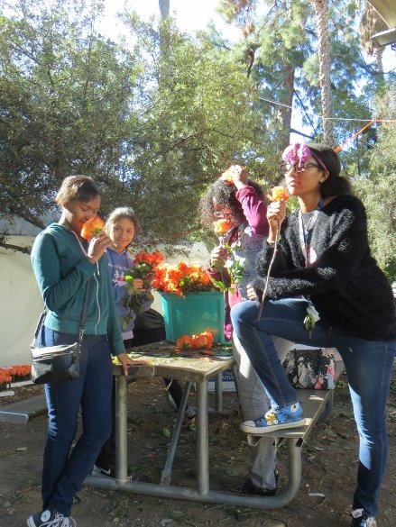 Preparing roses for South Pasaden float