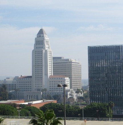 Los Angeles City Hall as seen from top of Disney Hall