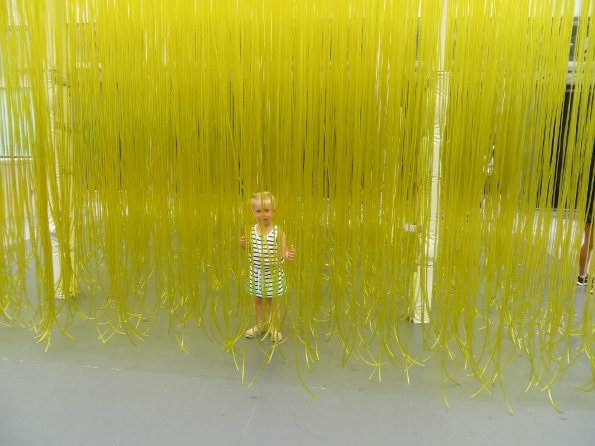 Yellow hoses, Hawaiian feathers and the Rain Room at LACMA in Los Angeles