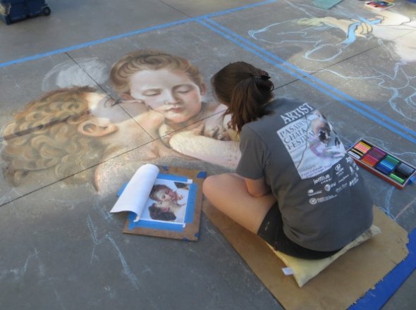 Sizzling hot!  Huge Chalk Art Festival in Pasadena