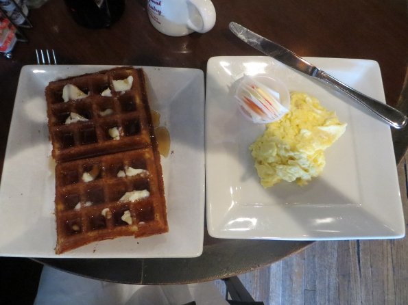 waffles and eggs at Original Pantry Los Angeles