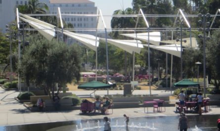 paper airplane shade structure Grand Park