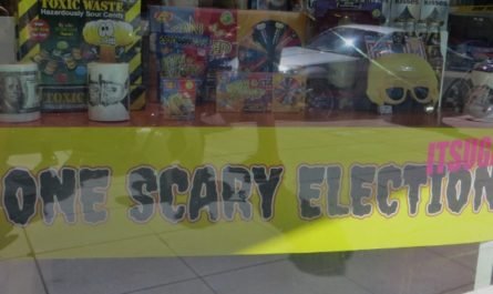 Very scary election banner