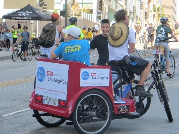 Riding in an Awesome Pedicab in the heart of Los Angeles CicLAvia