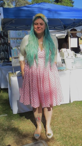 woman with mermaid hair 