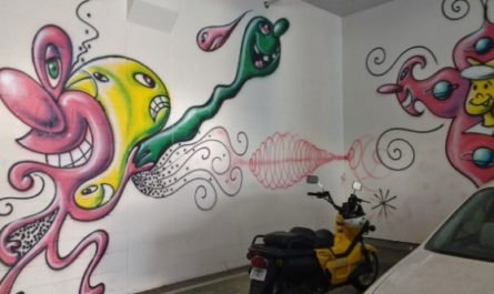 Kenny Scharf artwork at PMCA Pasadena CA