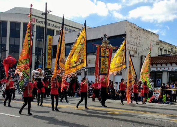 Lion dancers and more at the Chinatown Golden Dragon parade in Los Angeles