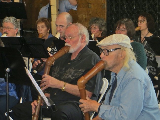 bass recorder players at Union Station