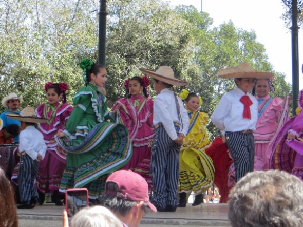 Young folk dancers, cowgirls and mariachis at the Blessing of Animals