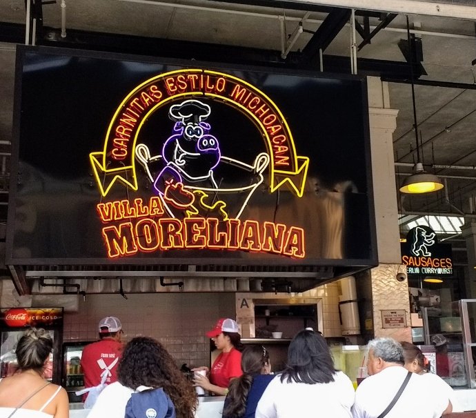 villa moreliana neon sign Grand Central Market