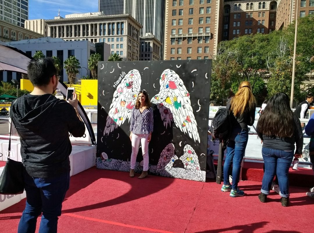 Angel wings photo stop Pershing Square 2017