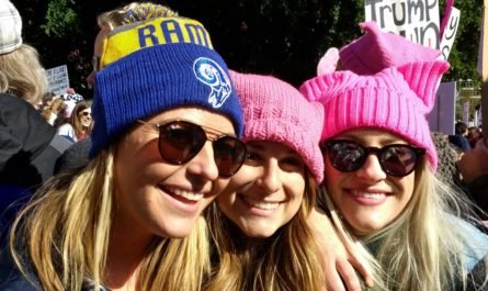 3 friends at Women's March Los Angeles
