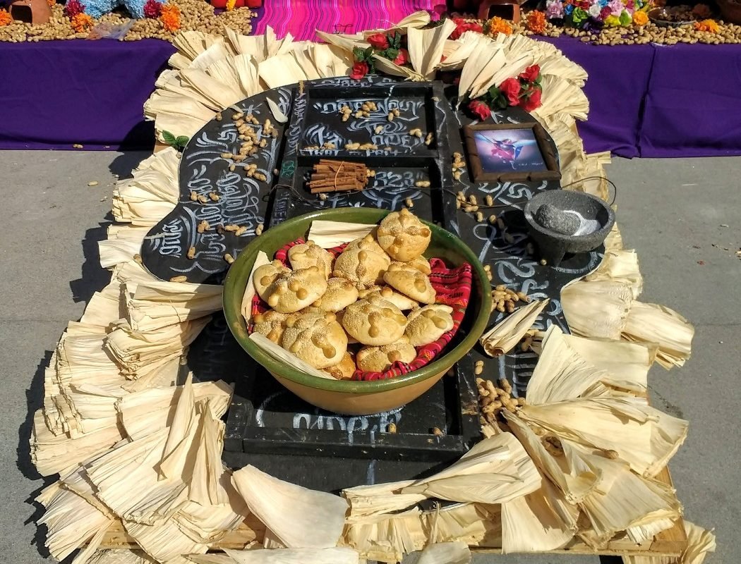 Bread and tamale wrappers Day of the Dead 2018