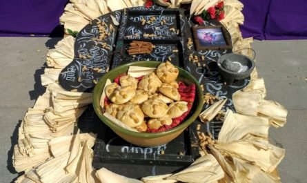 Bread and tamale wrappers Day of the Dead 2018