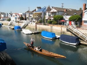 gondolier on Naples canal Long Beach California